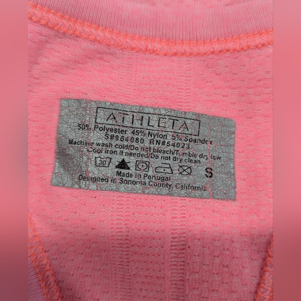 Athleta Bright Pink Fastest Track Stretch Tank Top Size Small - Picture 4 of 7